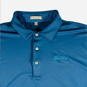 Peter Millar Summer Comfort Navy Blue Poly/Spandex Polo XL SEA ISLAND EUC!!!